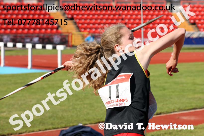 Inter girls javelin, English Schools Track and Field. Photo: David T. Hewitson/Sports for All Pics